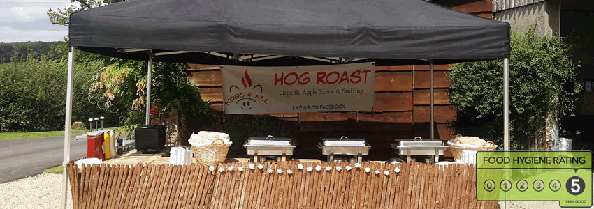 Hog roast catering setup at Bristol wedding – Hogs 4 All