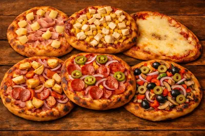 Stone‑baked pizza selection for birthday parties – Hogs 4 All